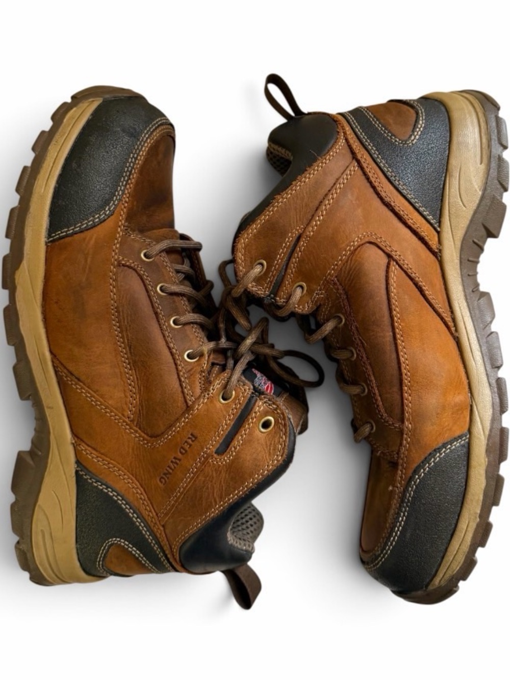 Red Wing Brown Leather Lace-Up Work 
Boots